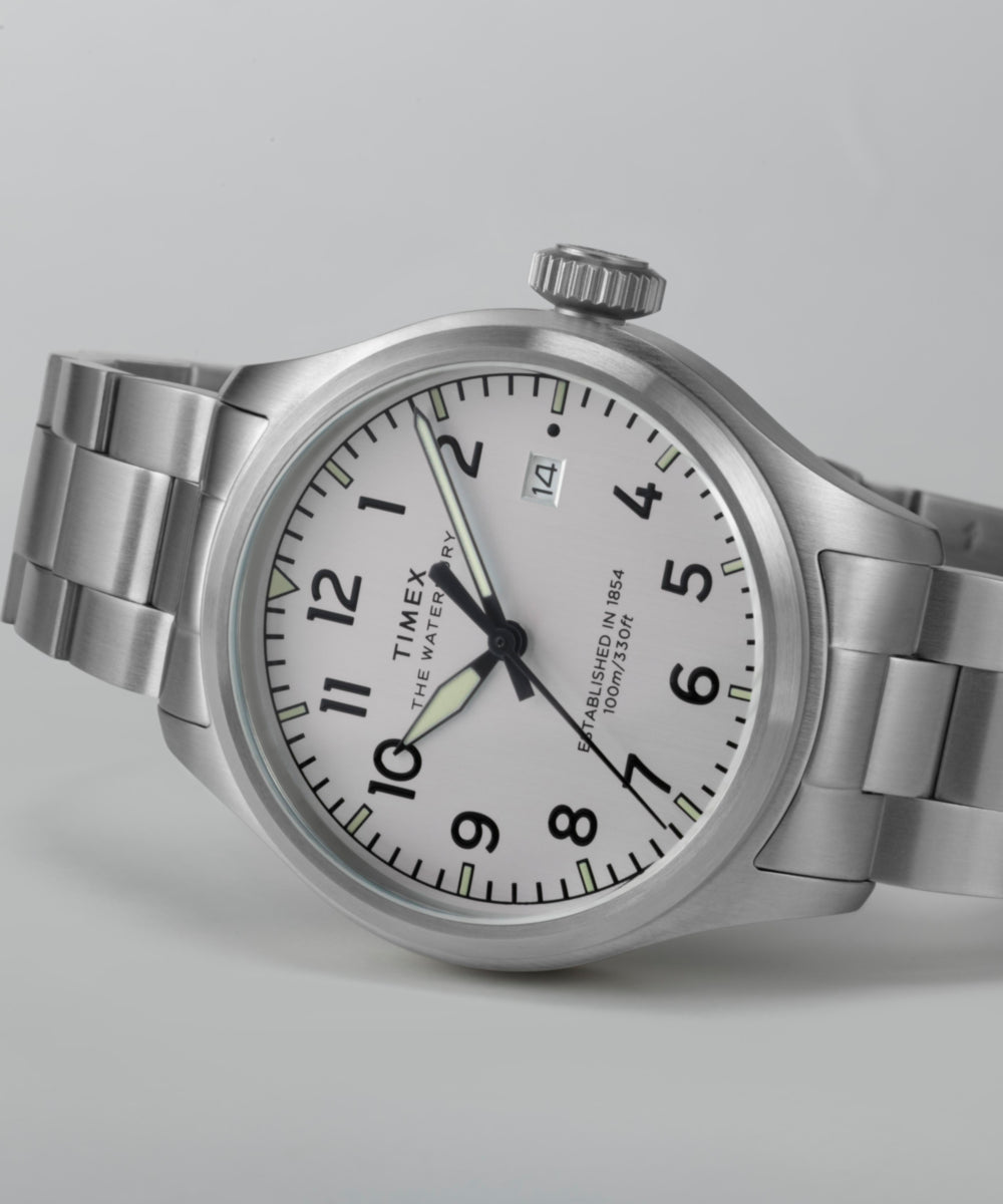 w*o様 ホワイトハンドル Waterbury Ace 41mm Stainless Steel Bracelet Watch - TW2Y18800