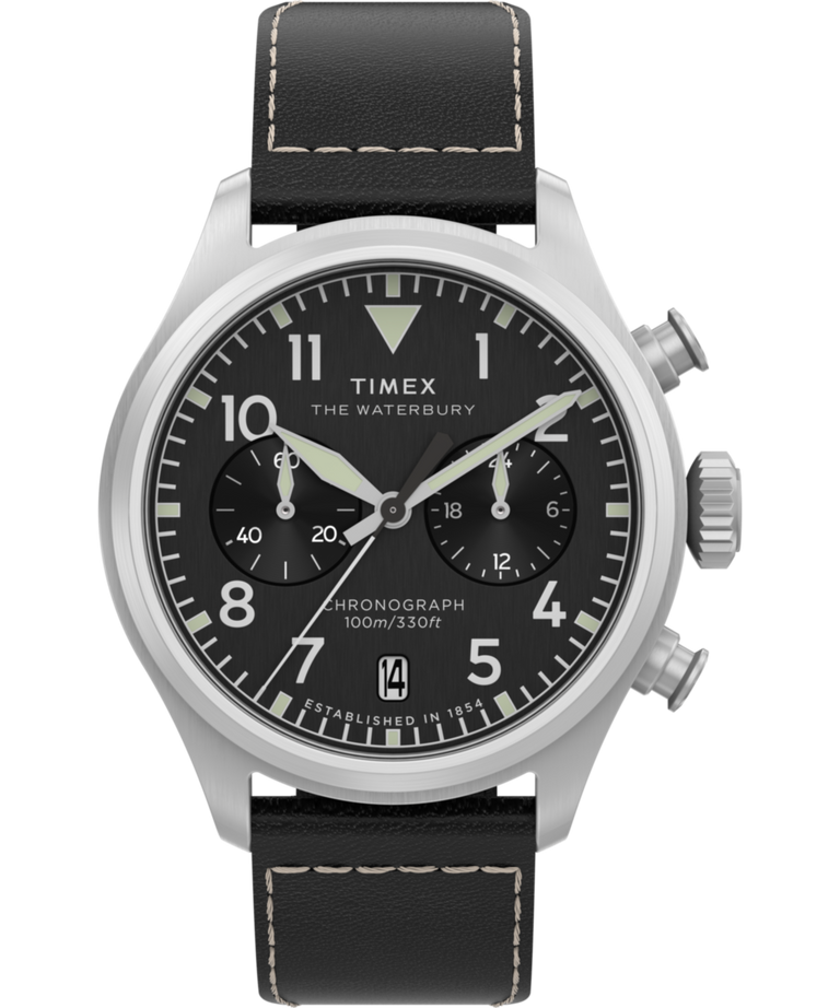 TW2Y19000 Waterbury Ace Chronograph 41mm Leather Strap Watch Primary Image