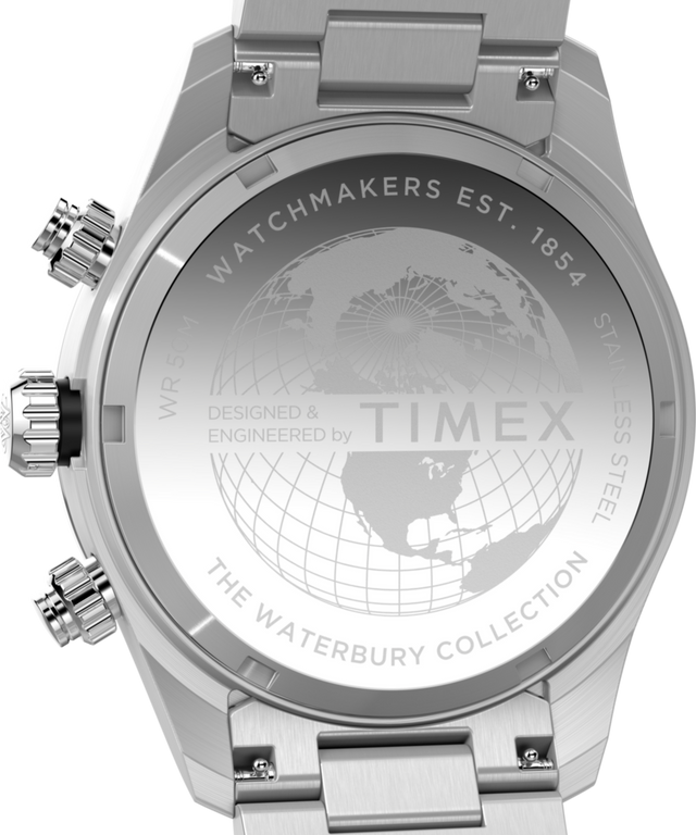TW2Y19200 Waterbury Heritage Chronograph 39mm Stainless Steel Bracelet Watch   Caseback Image