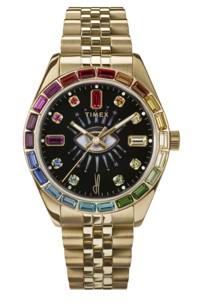 TW2Y19700 Timex x Jacquie Aiche Cosmic Nights 36mm Stainless Steel Bracelet Watch Primary Image