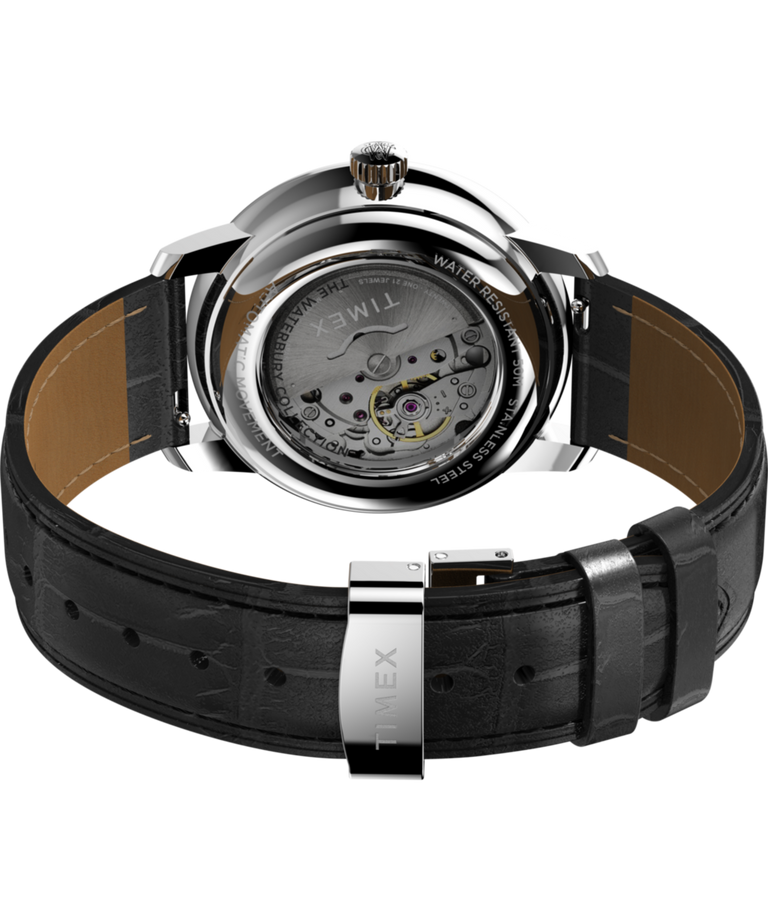 TW2Y23000 Waterbury Metropolitan Automatic 41mm Leather Strap Watch  Caseback with Attachment Image