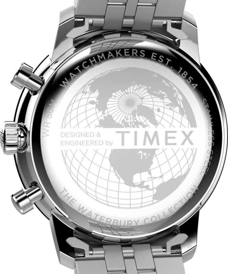 TW2Y23400 Waterbury Metropolitan Chronograph 41mm Stainless Steel Bracelet Watch Caseback Image