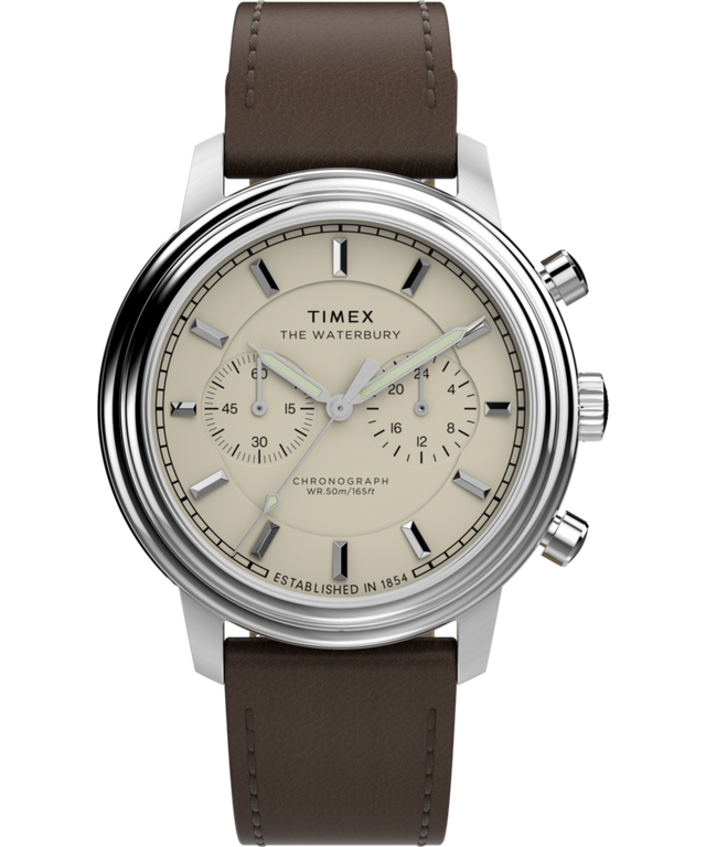 TW2Y23500 Waterbury Metropolitan Chronograph 41mm Leather Strap Watch  Primary Image