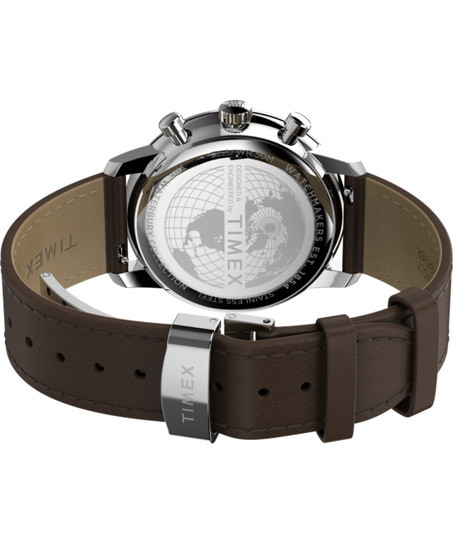 TW2Y23500 Waterbury Metropolitan Chronograph 41mm Leather Strap Watch  Caseback with Attachment Image