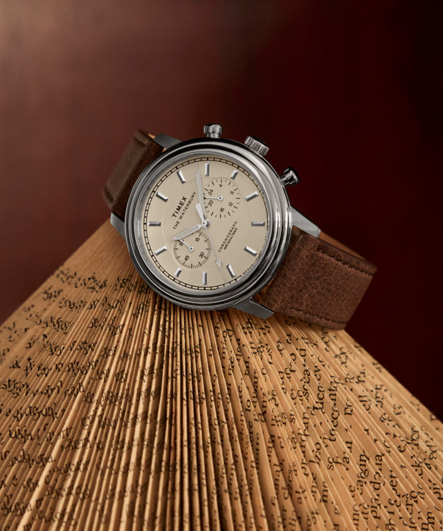 TW2Y23500 Waterbury Metropolitan Chronograph 41mm Leather Strap Watch  Campaign Key Silhouettes (Beauty shots) Image