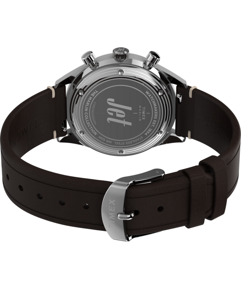 TW2Y24700 Marlin® Jet Quartz Chronograph 40mm Leather Strap Watch Caseback with Attachment Image