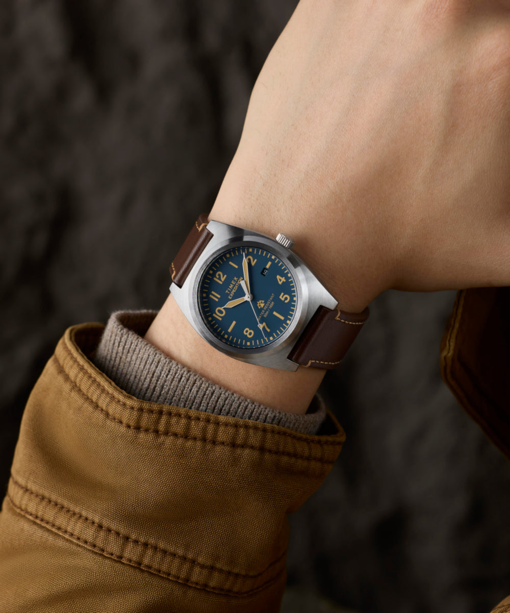 Expedition® Capstone 39mm Eco-Friendly Leather Strap Watch