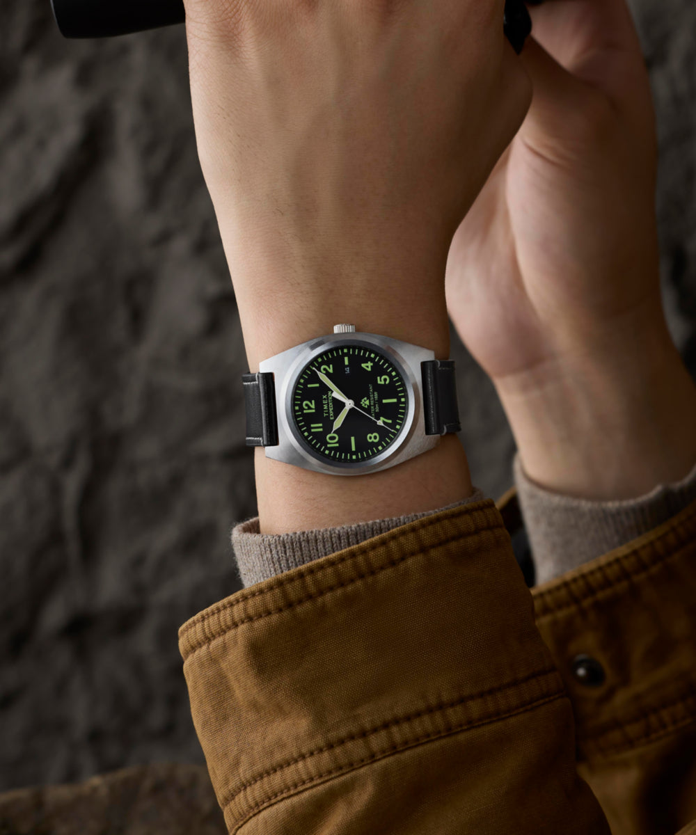 Expedition® Capstone 39mm Eco-Friendly Leather Strap Watch