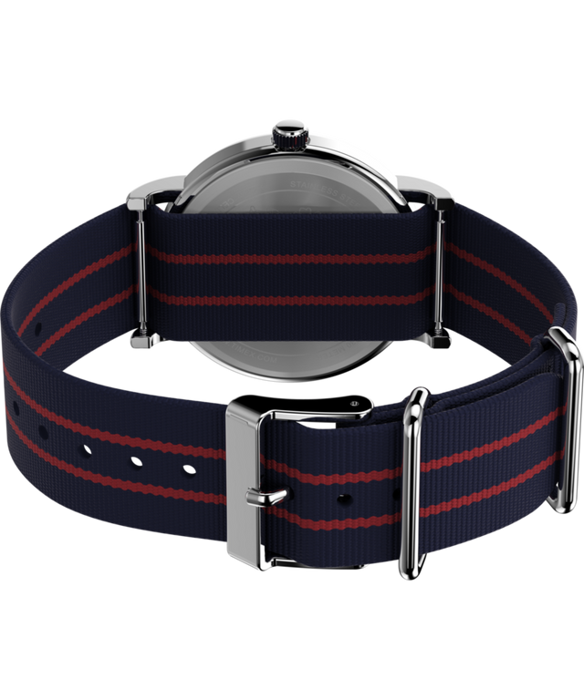 TW2Y31100 Peanuts® x Timex Weekender Joe Cool 38mm Fabric Strap Watch Caseback with Attachment Image