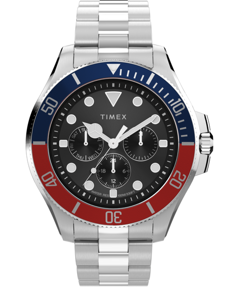 Harborside Coast Multifunction 43mm Stainless Steel Bracelet Watch