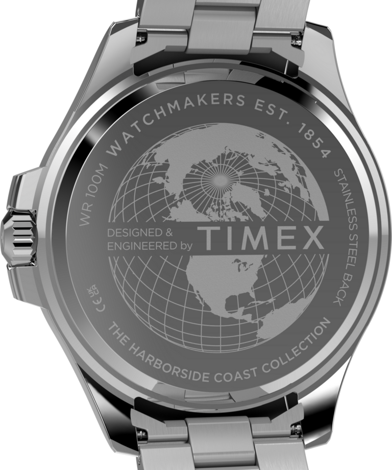 TW2Y33300 Harborside Coast Multifunction 43mm Stainless Steel Bracelet Watch Caseback Image