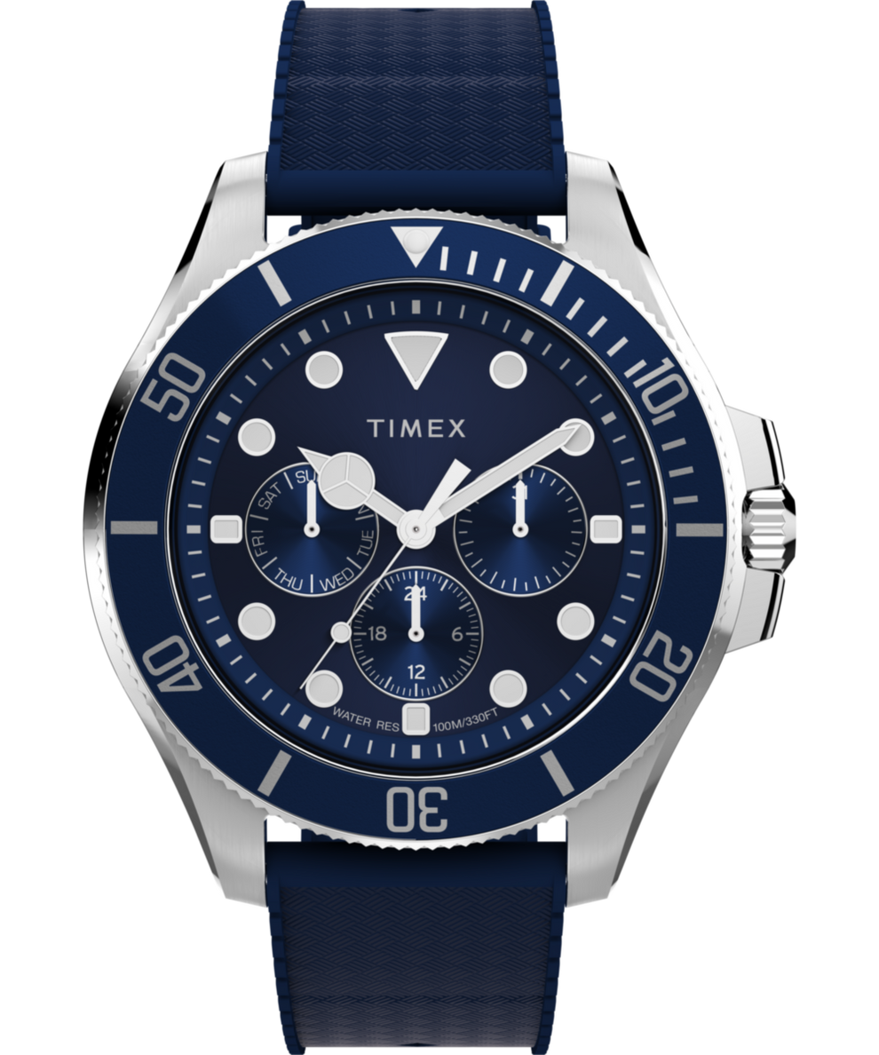 Harborside Coast Multifunction 43mm Synthetic Rubber Strap Watch Harborside Coast Multifunction 43mm Synthetic Rubber Strap Watch