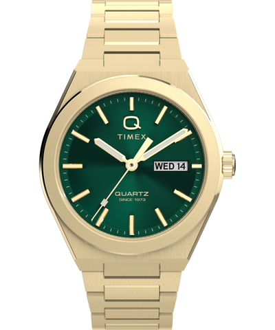 TW2Y35100 Q Timex® Continental Day and Date 39mm Stainless Steel Bracelet Watch Primary Image