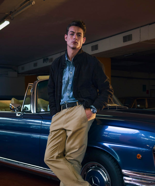 TW2Y36100 Q Timex® Chronograph 40mm Leather Strap Watch Alt Lifestyle Image 3