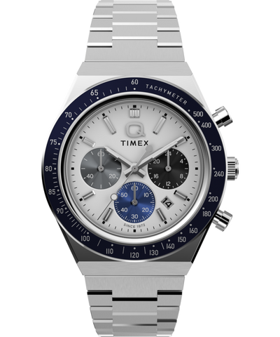 TW2Y36200 Q Timex® Chronograph 40mm Stainless Steel Bracelet Watch Primary Image