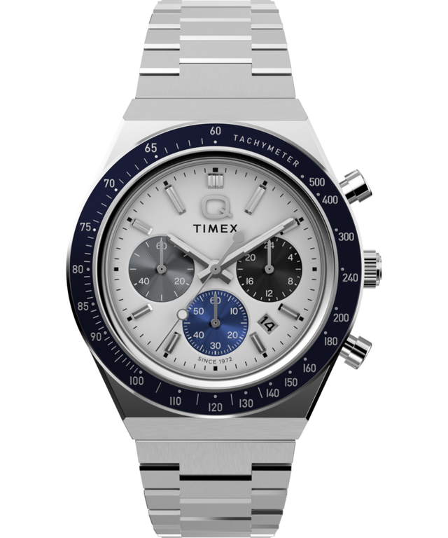 TW2Y36200 Q Timex® Chronograph 40mm Stainless Steel Bracelet Watch Primary Image