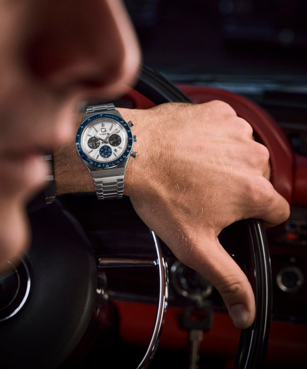 Q Timex® Chronograph 40mm Stainless Steel Bracelet Watch