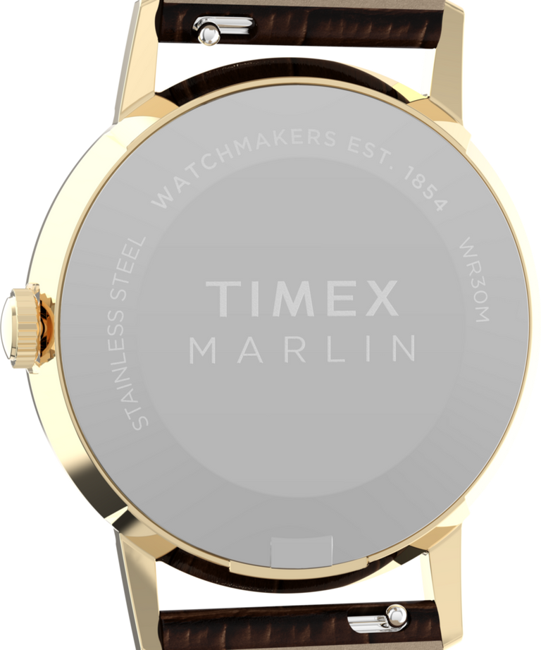 TW2Y37800 Marlin® Quartz 34mm Leather Strap Watch Caseback Image