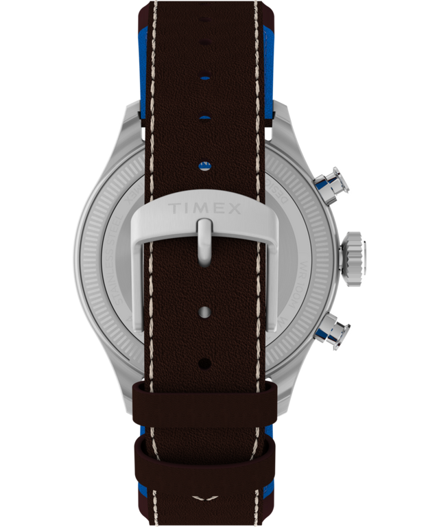 TW2Y38700 Timex x Pan Am® Waterbury Ace Chronograph 41mm Leather Strap Watch Strap Image