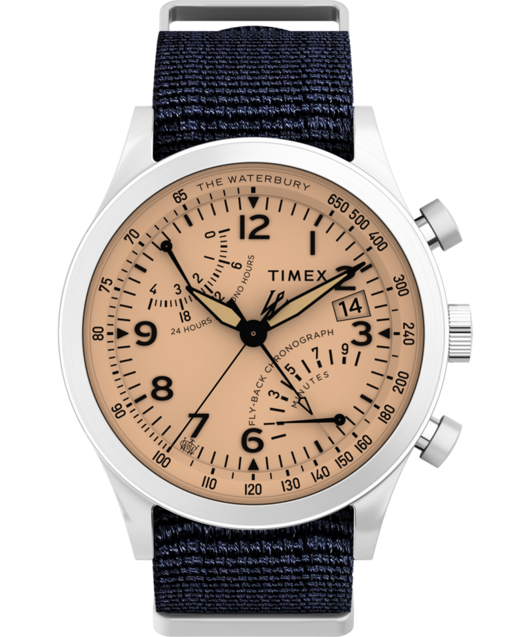 Waterbury Traditional Fly-Back Chronograph 43mm Fabric Strap Watch Waterbury Traditional Fly-Back Chronograph 43mm Fabric Strap Watch