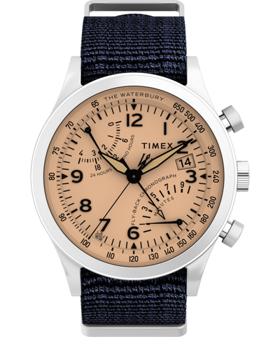 TW2Y40800 Waterbury Traditional Fly-Back Chronograph 43mm Fabric Strap Watch Primary Image