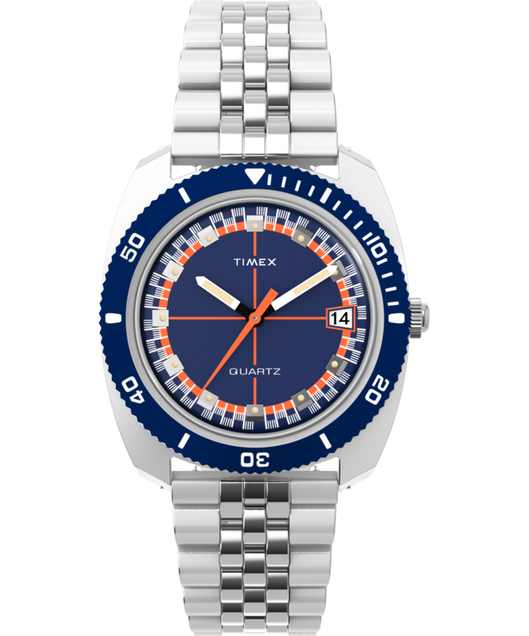 TW2Y44400 Q Timex® 1971 Velocity 36mm Stainless Steel Bracelet Watch Primary Image