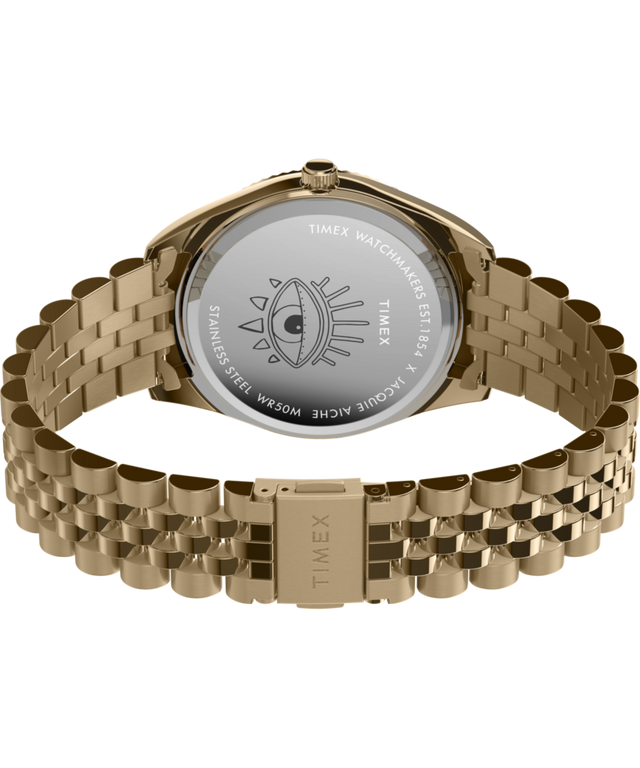 TW2Y45100 Timex x Jacquie Aiche Desert Daze 36mm Stainless Steel Bracelet Watch Caseback with Attachment Image
