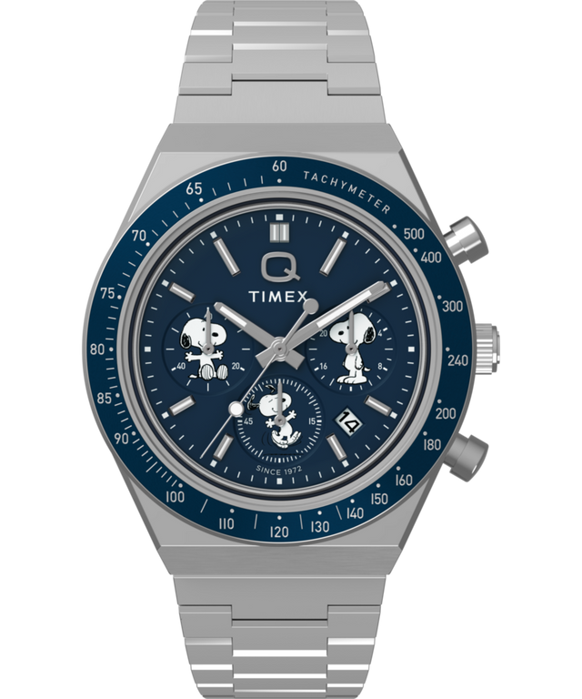 Peanuts® x Q Timex® Chronograph 40mm Stainless Steel Bracelet Peanuts® x Q Timex® Chronograph 40mm Stainless Steel Bracelet
