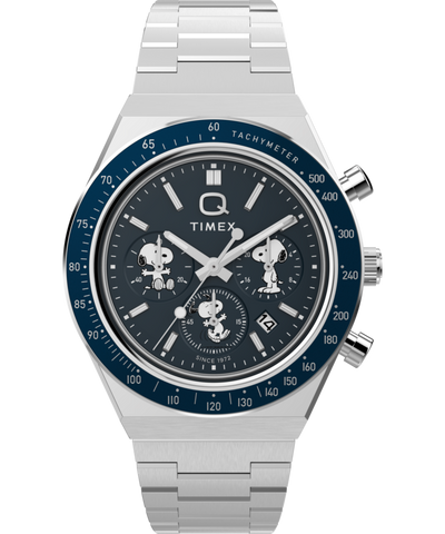 TW2Y45300 Peanuts® x Q Timex Chronograph 40mm Stainless Steel Bracelet Watch  Primary Image