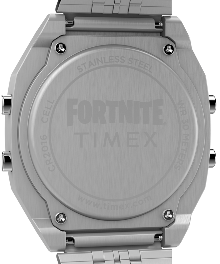 TW2Y46100 Timex x Fortnite T80 36mm Stainless Steel Bracelet Watch Caseback Image