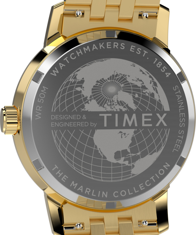 TW2Y47700 Marlin® Quartz GMT 40mm Stainless Steel Bracelet Watch Caseback Image