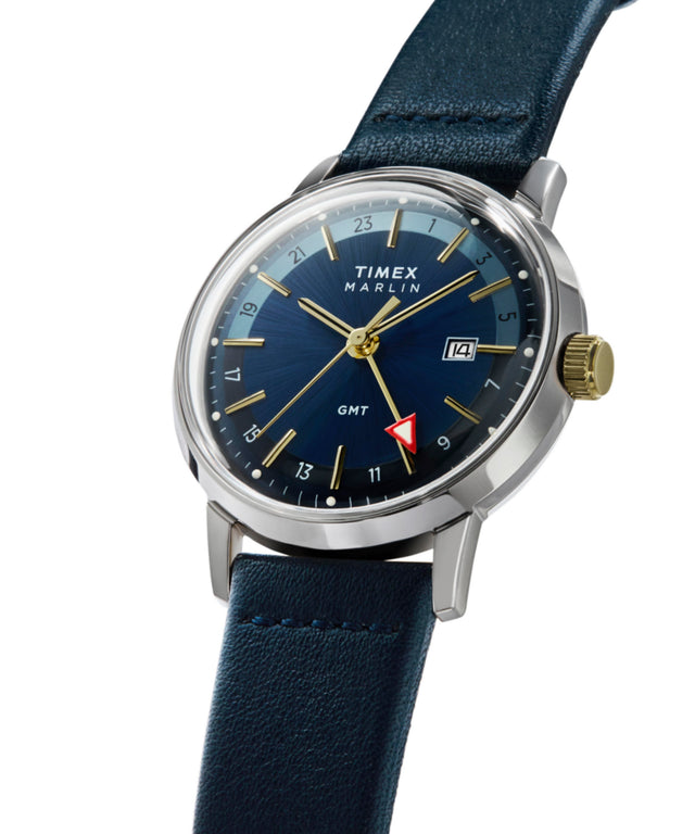 TW2Y47900 Marlin® Quartz GMT 40mm Leather Strap Watch Campaign Key Silhouettes (Beauty shots) Image