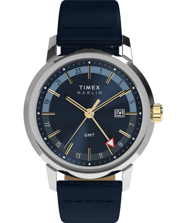 Marlin® Quartz GMT 40mm Leather Strap Watch - TW2Y47900 | Timex EU