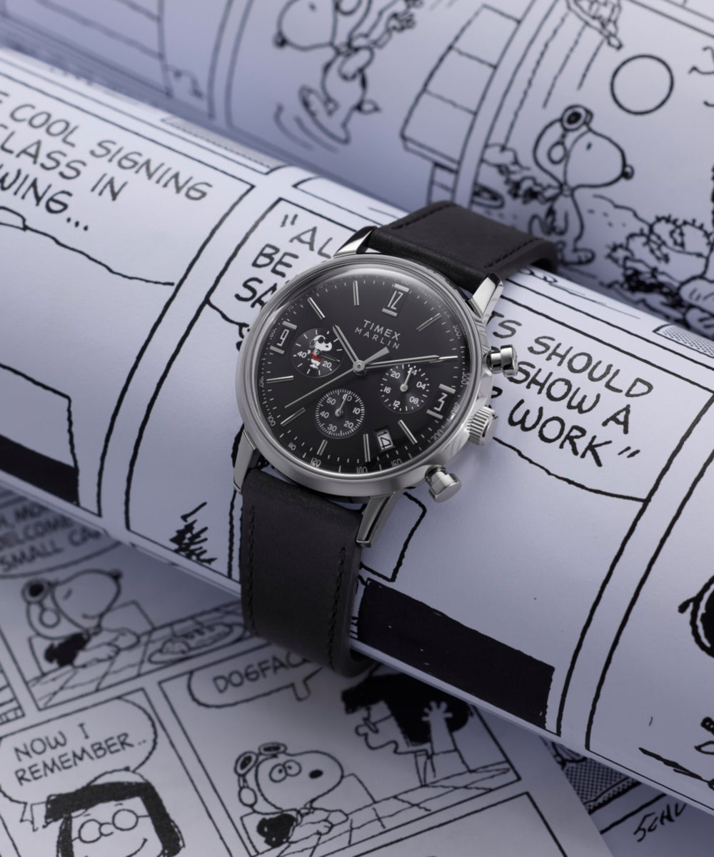 Peanuts® x Timex Marlin® Chronograph Joe Cool 40mm Leather Strap