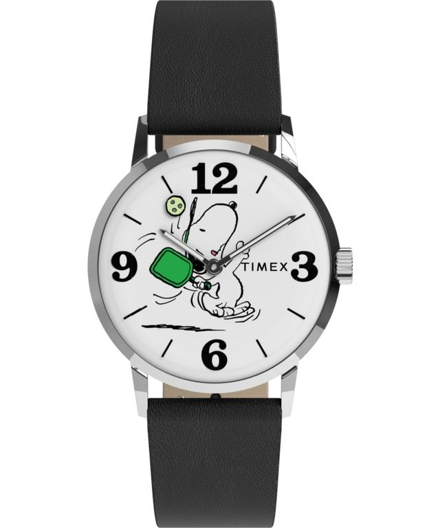 TW2Y50400 Peanuts® x Timex Marlin® Pickleball 38mm Leather Strap Watch Primary Image