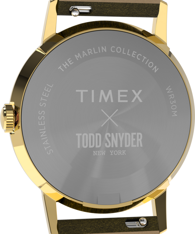 TW2Y51700 Timex x Todd Snyder 34mm Leather Strap Watch Caseback Image