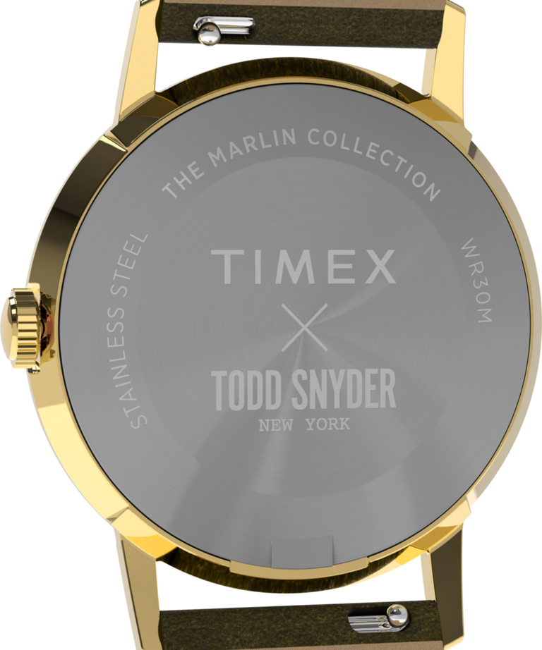 TW2Y51700 Todd Snyder x Timex 34mm Leather Strap Watch Caseback Image