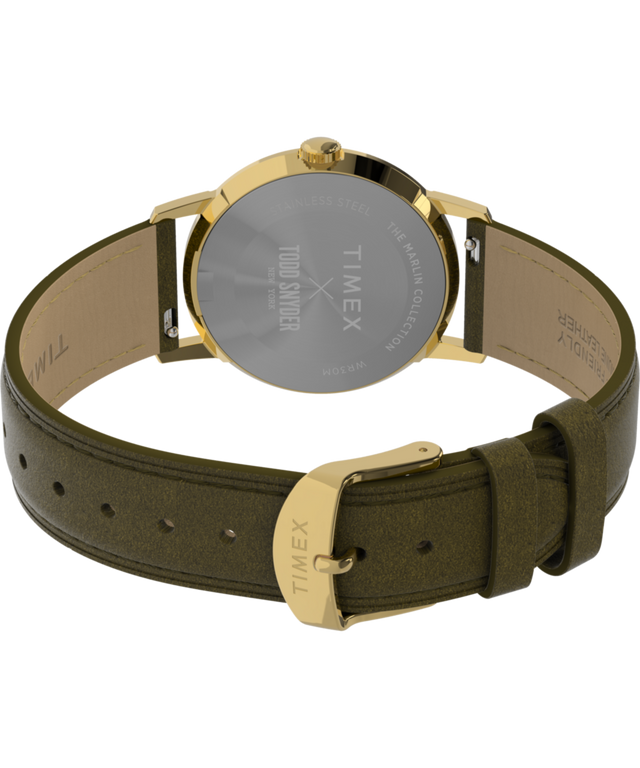 TW2Y51700 Todd Snyder x Timex 34mm Leather Strap Watch Caseback with Attachment Image