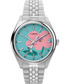 TW2Y52600 Peanuts® x Timex Legacy Snoopy with Flower Dial 36mm Stainless Steel Bracelet Watch   Primary Image