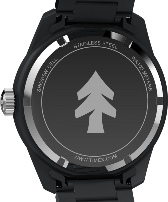 TW2Y53200 Huckberry x Timex 1979 Black Max 41mm Stainless Steel Bracelet Watch Caseback Image