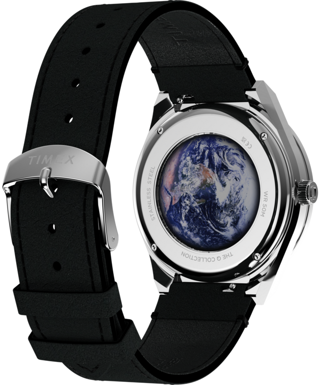 TW2Y56800 Q Timex NASA 40mm Leather Strap Watch Caseback with Attachment Image