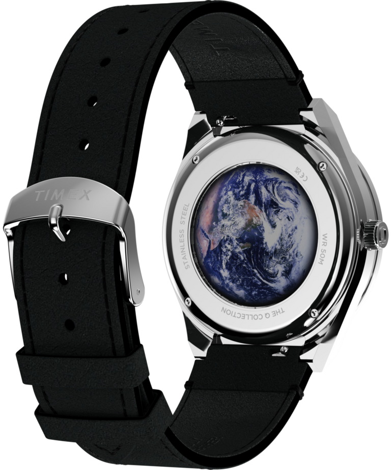 TW2Y56800 Q Timex NASA 40mm Leather Strap Watch Caseback with Attachment Image