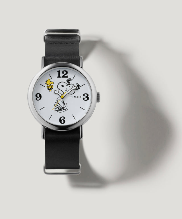 TW2Y60900 Peanuts® x Timex Weekender Snoopy  40mm Leather Strap Watch  Campaign Key Silhouettes (Beauty shots) Image
