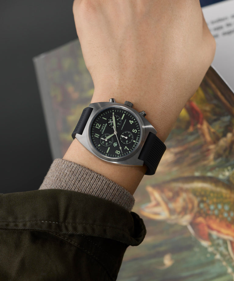 TW2Y61000 Expedition® Capstone Chronograph 41mm Silicone Strap Watch Primary Wrist Image