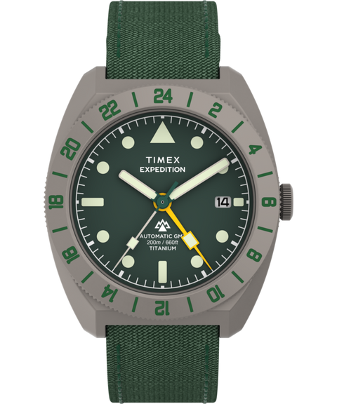 Expedition® Pioneer Titanium Automatic GMT 41mm Fabric Strap Watch