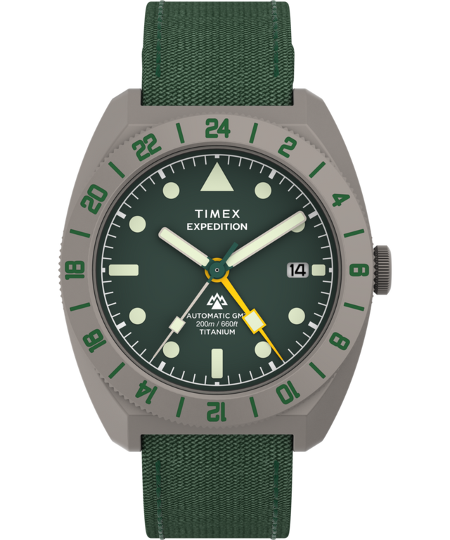 Expedition® Pioneer Titanium Automatic GMT 41mm Fabric Strap Watch