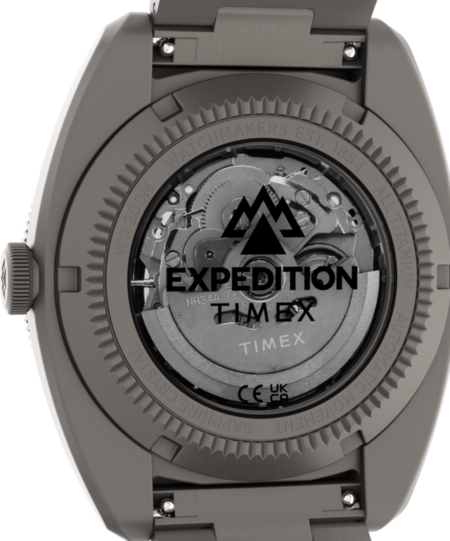 TW2Y63500 Expedition® Pioneer Titanium Automatic GMT 41mm Titanium Bracelet Watch Caseback Image