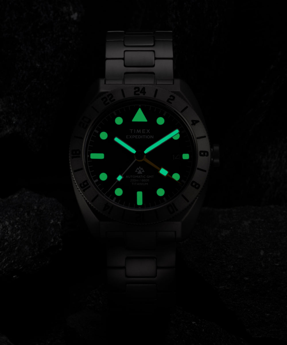 Expedition® Pioneer Titanium Automatic GMT 41mm Titanium Bracelet