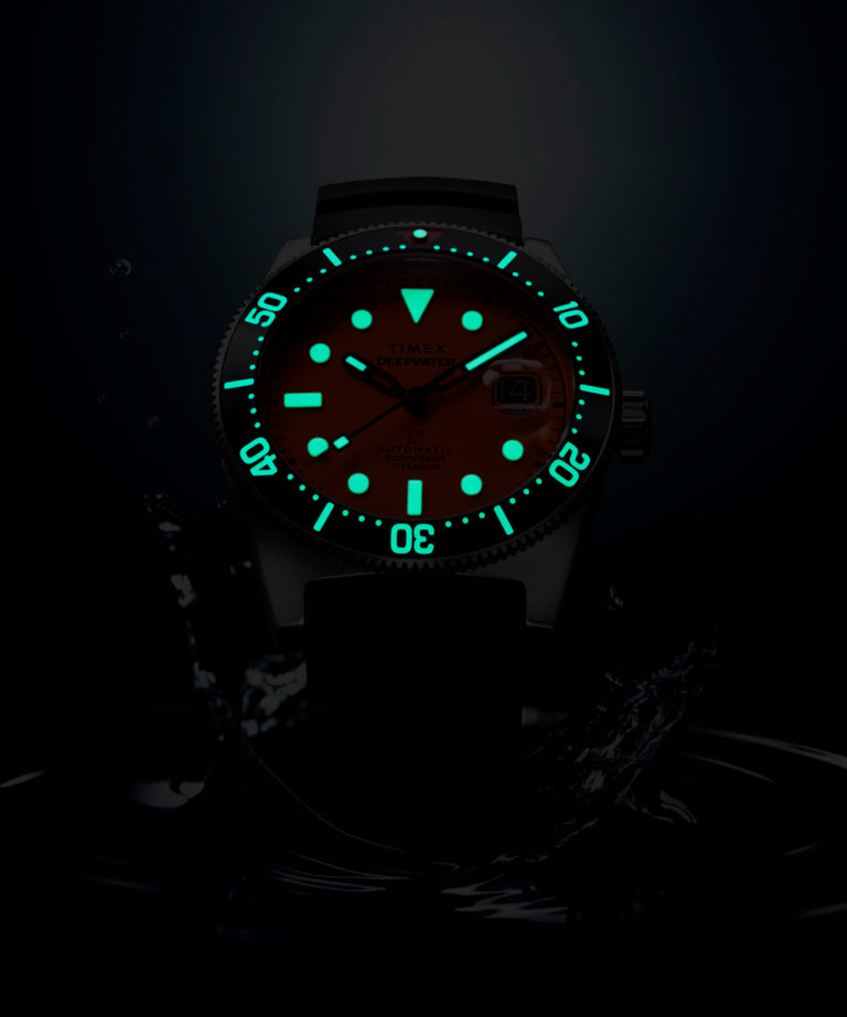 TW2Y64300 Deepwater Reef 200 Titanium Automatic 41mm Synthetic Rubber Strap Watch Alt Beauty Shot 2