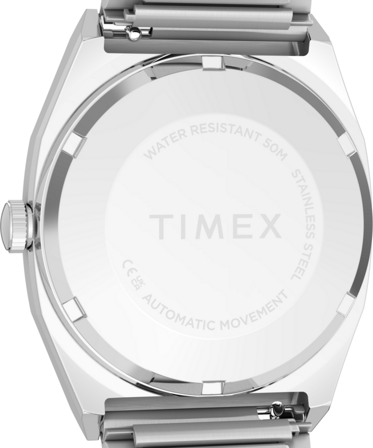TW2Y66700 Timex® Automatic 1983 E Line 34mm Stainless Steel Expansion Band Watch Caseback Image
